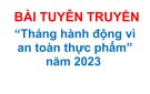  BÀI TUYÊN TRUYỀN “Tháng hành động vì an toàn thực phẩm” năm 2023 