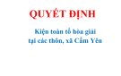    QUYẾT ĐỊNH Kiện toàn tổ hòa giải  tại các thôn, xã Cẩm Yên