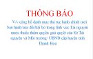 THÔNG BÁO  V/v công bố danh mục thủ tục hành chính mới ban hành/sửa đổi/bãi bỏ trong lĩnh vực Tài nguyên nước 