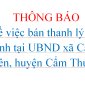 THÔNG BÁO Về việc bán thanh lý cây xanh tại UBND xã Cẩm Yên, huyện Cẩm Thủy.