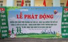 UBND xã phối hợp với Phòng TNMT và huyện đoàn Cẩm Thủy tổ chức lễ mít tinh hưởng ứng tuần lễ quốc gia nước sạch, VSMT