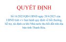 QUYẾT ĐỊNH  Số 16/2023/QĐ-UBND ngày 20/4/2023 của UBND tỉnh Thanh Hóa