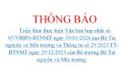  THÔNG BÁO  Triển khai thực hiện Văn bản hợp nhất số 05/VBHN-BTNMT ngày 30/01/2024 của Bộ Tài nguyên và Môi trường