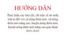 Hướng dẫn thực hiện các tiêu chí, chỉ tiêu về an ninh, trật tự đối với xã nông thôn mới, xã nông thôn mới nâng cao, huyện nông thôn mới, huyện nông thôn mới nâng cao giai đoạn 2021-2025.