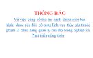 THÔNG BÁO  Về việc công bố thủ tục hành chính mới ban hành; được sửa đổi, bổ sung lĩnh vực thủy sản thuộc phạm vi chức năng quản lý của Bộ Nông nghiệp và Phát triển nông thôn