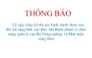 công bố thủ tục hành chính được sửa đổi, bổ sung lĩnh vực thuỷ sản thuộc phạm vi chức năng quản lý của Bộ Nông nghiệp và Phát triển nông thôn