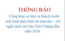 Công khai số liệu và thuyết minh tình hình thực hiện dự toán thu – chi ngân sách xã Cẩm Yên 6 tháng đầu năm 2024.